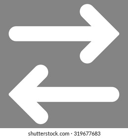 Flip Horizontal icon from Primitive Set. This isolated flat symbol is drawn with white color on a gray background, angles are rounded.