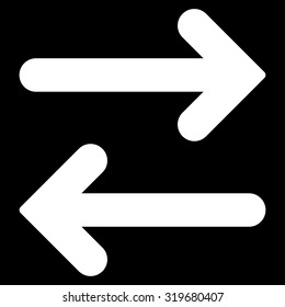 Flip Horizontal icon from Primitive Set. This isolated flat symbol is drawn with white color on a black background, angles are rounded.