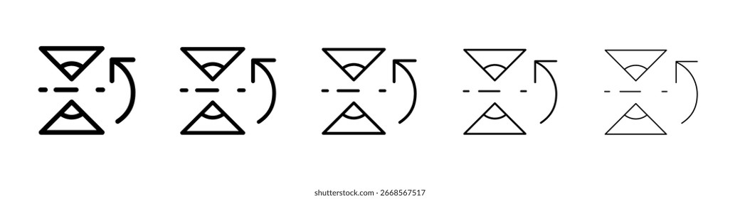 Ícone de virar na horizontal Conceito de símbolo para web design.ícone de vetor de linha simples. ilustração de logotipo.