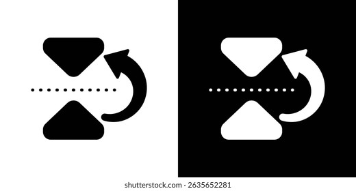 Flip horizontal icon Vector in flat style. Collection silhouettes