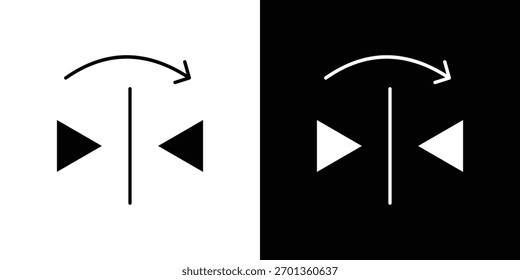 Horizontales Symbol kippen. Vektorgrafik. Flaches Design.