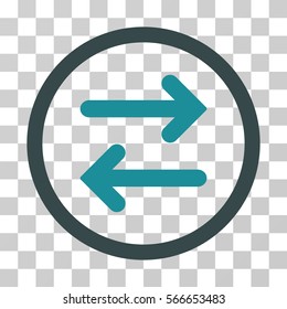 Flip Horizontal rounded icon. Vector illustration style is flat iconic bicolor symbol inside a circle, soft blue colors, transparent background. Designed for web and software interfaces.