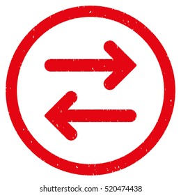 Flip Horizontal rubber seal stamp watermark. Icon vector symbol with grunge design and dirty texture. Scratched red ink sign on a white background.