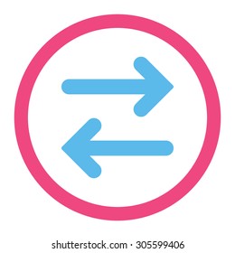 Flip Horizontal vector icon. This rounded flat symbol is drawn with pink and blue colors on a white background.