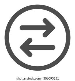 Flip Horizontal vector icon. This rounded flat symbol is drawn with gray color on a white background.