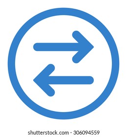 Flip Horizontal vector icon. This rounded flat symbol is drawn with cobalt color on a white background.