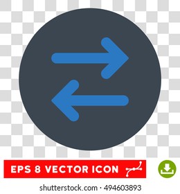 Flip Horizontally round icon. Vector EPS illustration style is flat iconic bicolor symbol, smooth blue colors, transparent background.