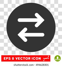Flip Horizontally round icon. Vector EPS illustration style is flat iconic bicolor symbol, white and gray colors, transparent background.