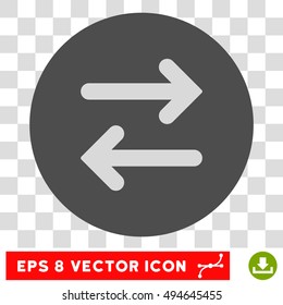 Flip Horizontally round icon. Vector EPS illustration style is flat iconic bicolor symbol, light gray and gray colors, transparent background.
