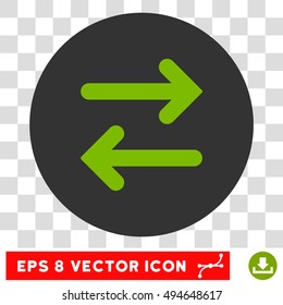 Flip Horizontally round icon. Vector EPS illustration style is flat iconic bicolor symbol, eco green and gray colors, transparent background.
