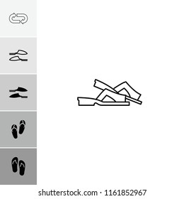 Flip icon. collection of 6 flip filled and outline icons such as slippers. editable flip icons for web and mobile.