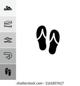 Flip icon. collection of 6 flip filled and outline icons such as slippers. editable flip icons for web and mobile.