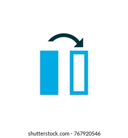 Flip icon colored symbol. Premium quality isolated turn element in trendy style.