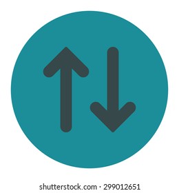 Flip icon from Primitive Round Buttons OverColor Set. This round flat button is drawn with soft blue colors on a white background.