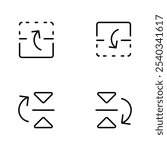 Flip icon, Reflect, rotation, rotated icon. isolated simple line element illustration from creative process concept. editable vector stroke. Suitable for Web Page, Mobile App, Ui ux, vector