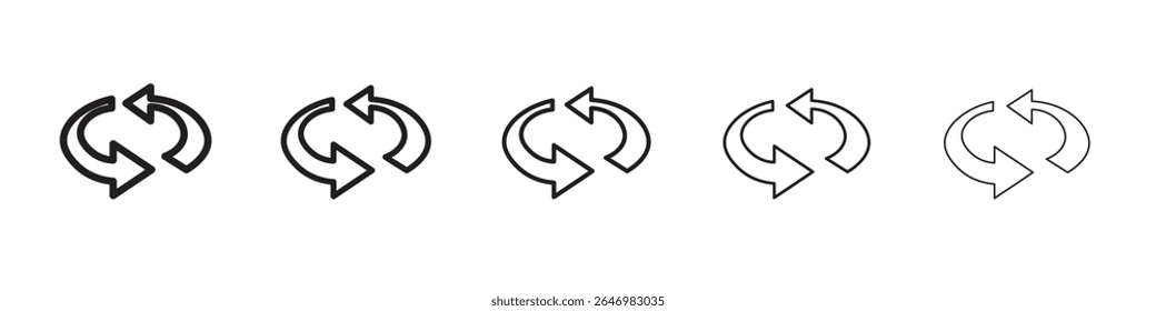 flip icon thin flat outline style vector sign