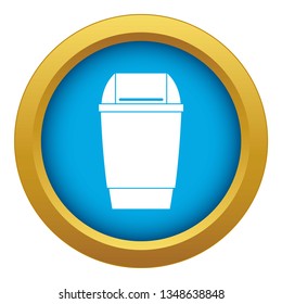 Flip lid bin icon blue vector isolated on white background for any design