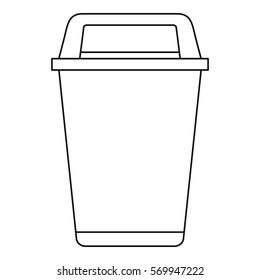 Flip lid bin icon. Outline illustration of flip lid bin vector icon for web