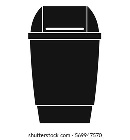 Flip lid bin icon. Simple illustration of flip lid bin vector icon for web