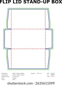 Flip tampa stand-up box modelo morrer corte design de embalagem