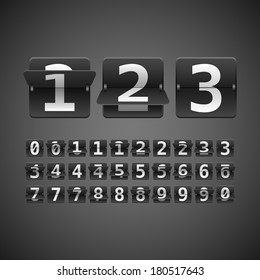 Flip Numbers Set - Vector flip numbers set.  Numbers fit together perfectly. 