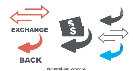 Flip over or turn. Back Arrow icon flat