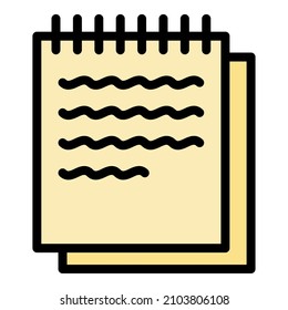 Flip pad icon. Outline Flip pad vector icon color flat isolated