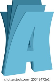 Flip Paper Letter Alphabet Vetor Element A