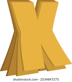 Flip Paper Letter Alphabet Vector Element X