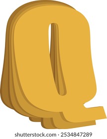Papierbuchstabe umblättern Alphabet Vektor Element Q
