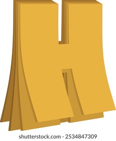 Elemento de Vector de alfabeto de letras de papel H