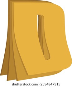 Elemento de Vector de alfabeto de letras de papel de volteo D