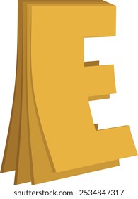 Flip Paper Letter Alphabet Vector Element E