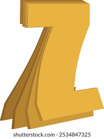 Flip Paper Letter Alphabet Vetor Element Z