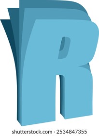 Flip Paper Letter Alphabet Vector Element R