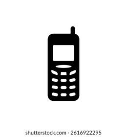 Flip Phone Early Mobile Device Black Icon 1990s