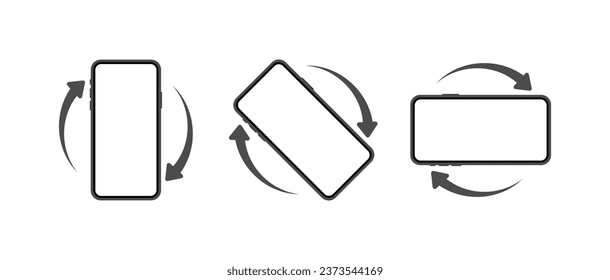 Flip phone icons. Flat, gray, inverted phone icons, flip the phone. Vector icons