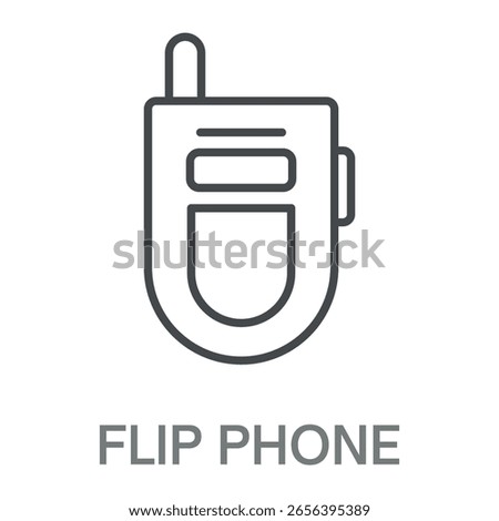 Flip Phone Line Icon, Simple Style Design Outline Symbol Illustration For Logos And More