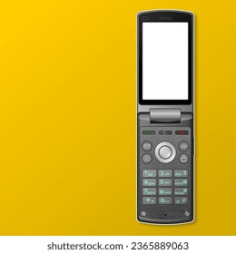 flip phone and white screen vector illustration  - Shutterstock ID 2365889063