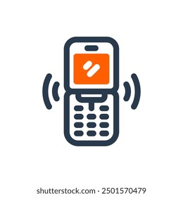 Flip Phone Y2K Vector Icon Illustration