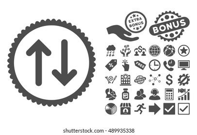 Flip pictograph with bonus pictures. Vector illustration style is flat iconic symbols, gray color, white background.