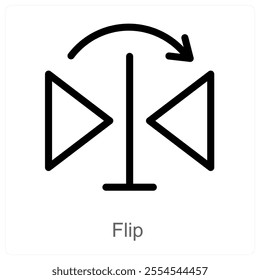 Flip and rotate icon concept