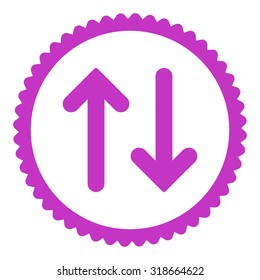 Flip round stamp icon. This flat vector symbol is drawn with violet color on a white background.