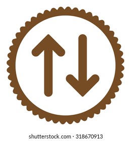 Flip round stamp icon. This flat vector symbol is drawn with brown color on a white background.