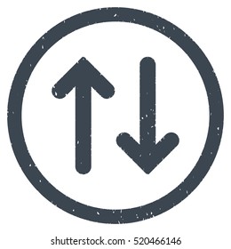 Flip rubber seal stamp watermark. Icon vector symbol with grunge design and dirty texture. Scratched smooth blue ink sign on a white background.
