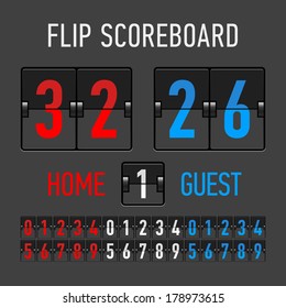 Flip Scoreboard. Vector.