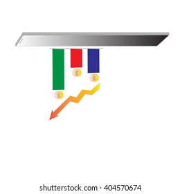 flip and shake mobile phone it to change different sight, Business concept, Vector illustration. 