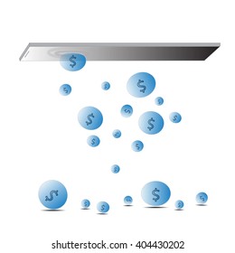 flip and Shake mobile phone it to get money, Business concept, Vector illustration.