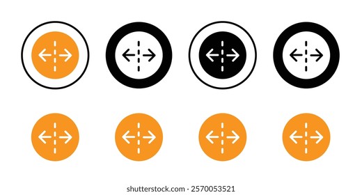 Flip side mirror icon Vector set outline