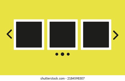 Flip through digital photos. Vector illustration. Creative occupation, creativity, hobby, capture the moment, view, viewer, arrow, next page. Art concept. Vector line icon for Business and Advertising